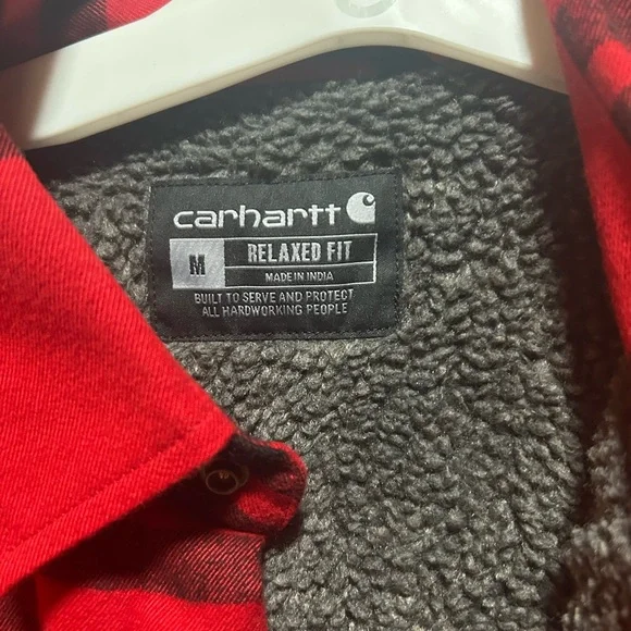 Carhartt Red Plaid Lined Workshirt Jacket - Picture 3 of 3